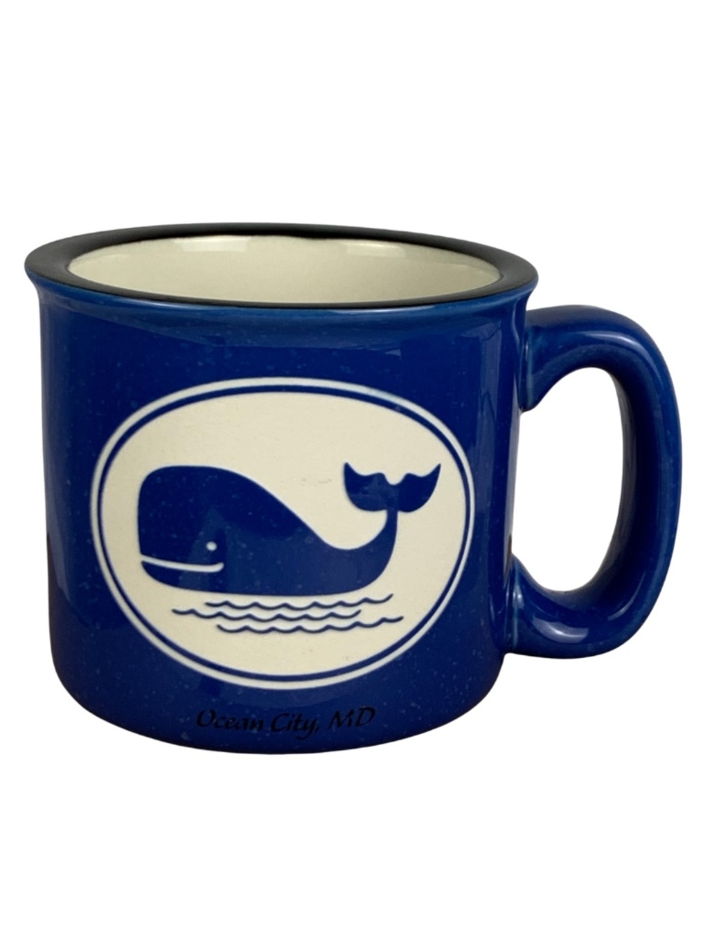 Cape Shore Etched Whale Stoneware Mug with Text Ocean City, MD Approx 15 oz.